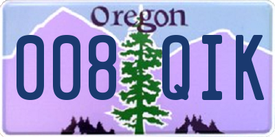 OR license plate 008QIK