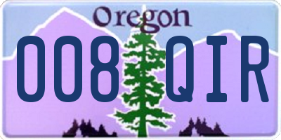 OR license plate 008QIR