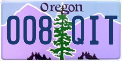 OR license plate 008QIT