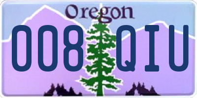 OR license plate 008QIU
