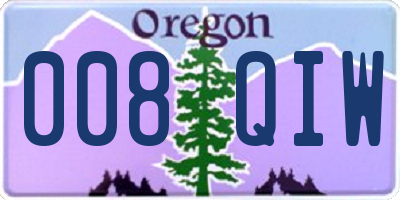 OR license plate 008QIW