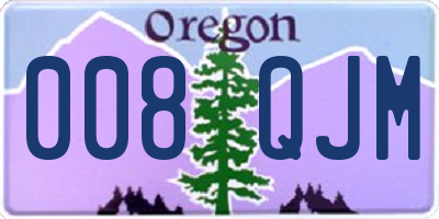 OR license plate 008QJM