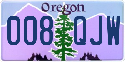 OR license plate 008QJW
