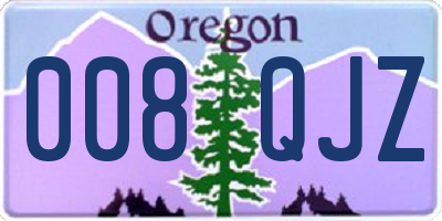 OR license plate 008QJZ