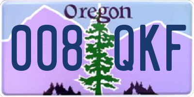 OR license plate 008QKF