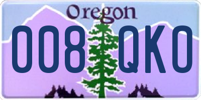OR license plate 008QKO