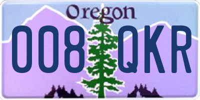 OR license plate 008QKR
