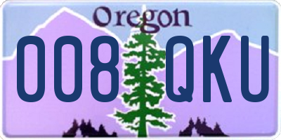 OR license plate 008QKU