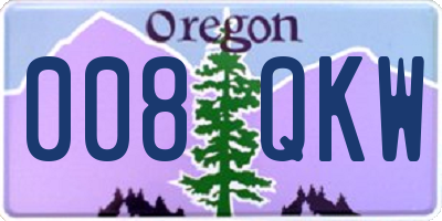 OR license plate 008QKW