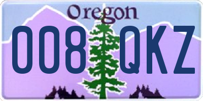 OR license plate 008QKZ