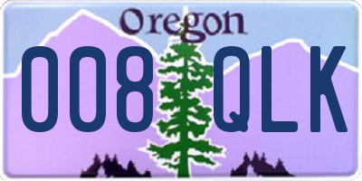 OR license plate 008QLK