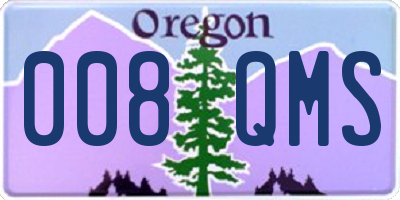 OR license plate 008QMS