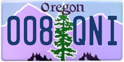OR license plate 008QNI