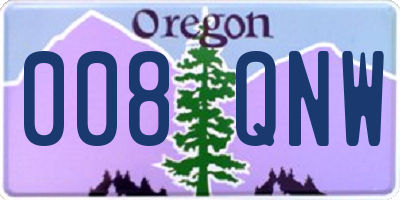 OR license plate 008QNW