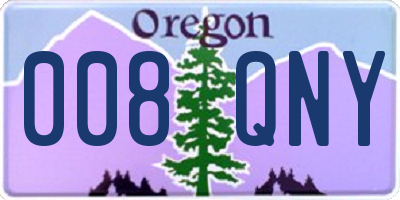 OR license plate 008QNY
