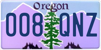 OR license plate 008QNZ