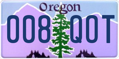 OR license plate 008QOT