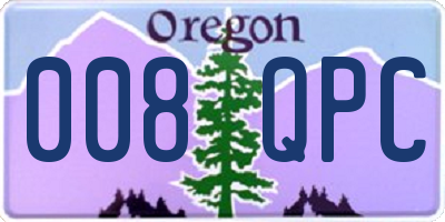 OR license plate 008QPC