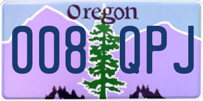 OR license plate 008QPJ
