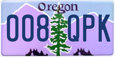 OR license plate 008QPK