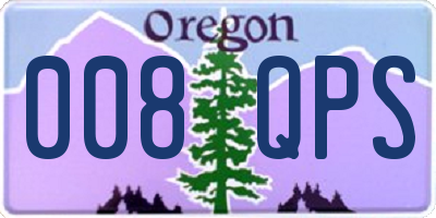 OR license plate 008QPS