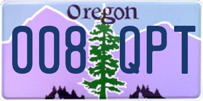 OR license plate 008QPT
