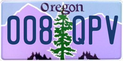 OR license plate 008QPV