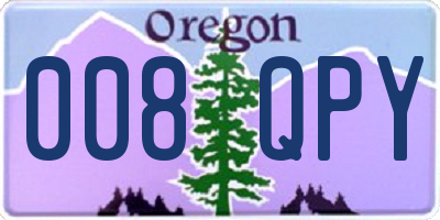 OR license plate 008QPY