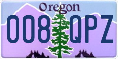 OR license plate 008QPZ