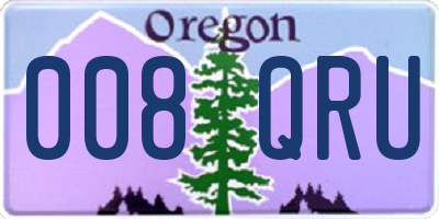 OR license plate 008QRU