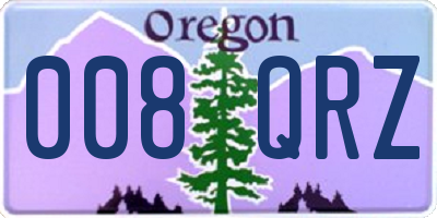 OR license plate 008QRZ