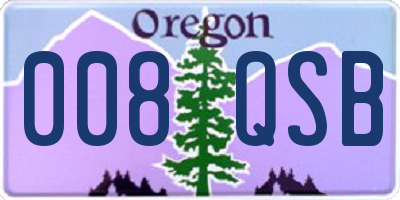 OR license plate 008QSB