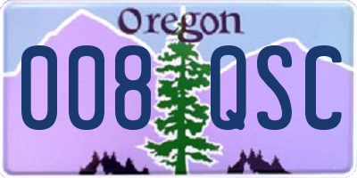 OR license plate 008QSC