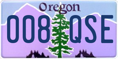 OR license plate 008QSE