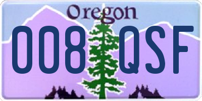 OR license plate 008QSF