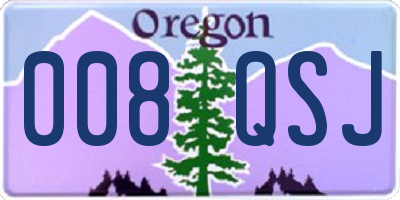 OR license plate 008QSJ