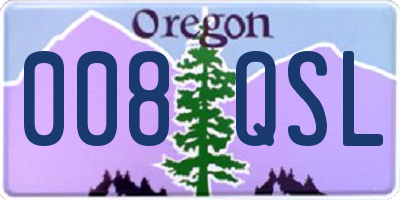 OR license plate 008QSL