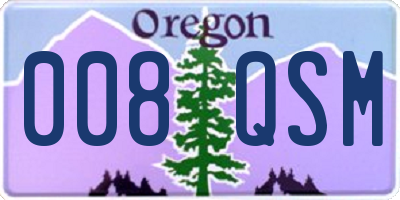 OR license plate 008QSM