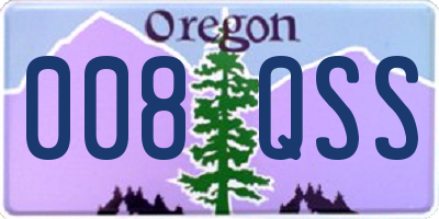 OR license plate 008QSS