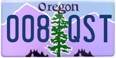 OR license plate 008QST