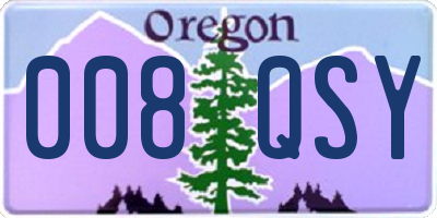 OR license plate 008QSY