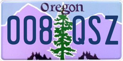 OR license plate 008QSZ