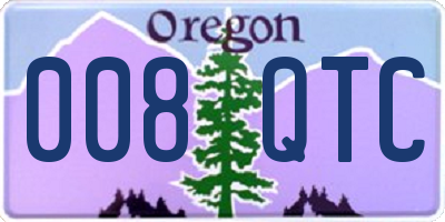 OR license plate 008QTC