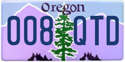 OR license plate 008QTD