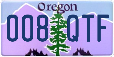 OR license plate 008QTF