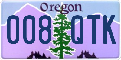 OR license plate 008QTK