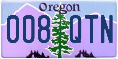 OR license plate 008QTN