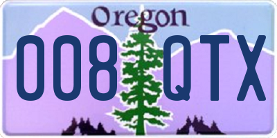 OR license plate 008QTX