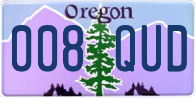 OR license plate 008QUD