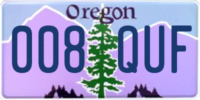 OR license plate 008QUF